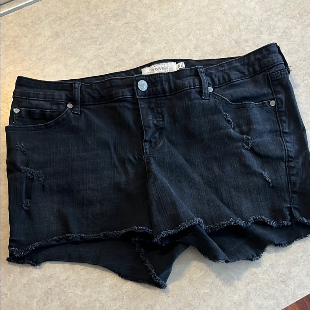 Women's Black Denim Shorts